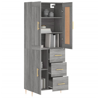 Credenza Grigio Sonoma 69,5x34x180 cm in Legno Multistrato | homemem39
