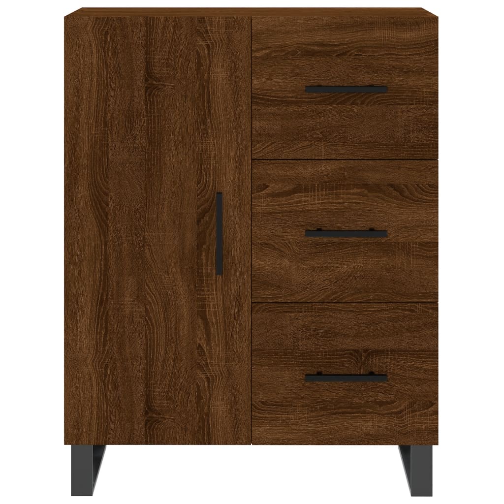 Credenza Rovere Marrone 69,5x34x180 cm in Legno Multistrato