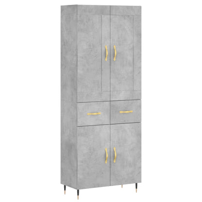 Credenza Grigio Cemento 69,5x34x180 cm in Legno Multistrato - homemem39