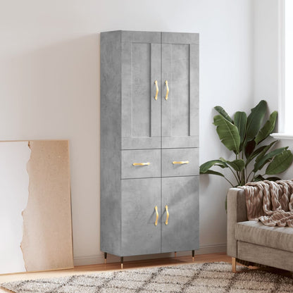 Credenza Grigio Cemento 69,5x34x180 cm in Legno Multistrato - homemem39