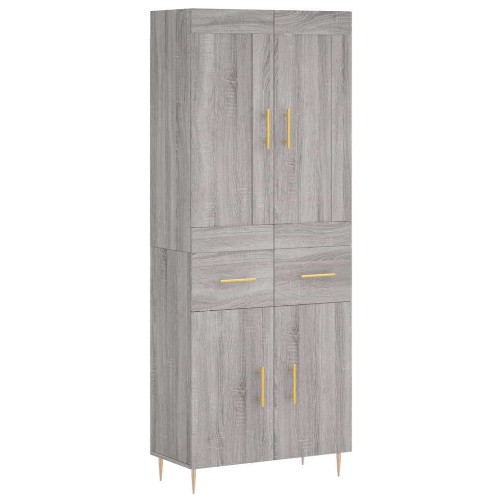 Credenza Grigio Sonoma 69,5x34x180 cm in Legno Multistrato | homemem39