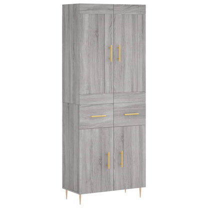 Credenza Grigio Sonoma 69,5x34x180 cm in Legno Multistrato | homemem39