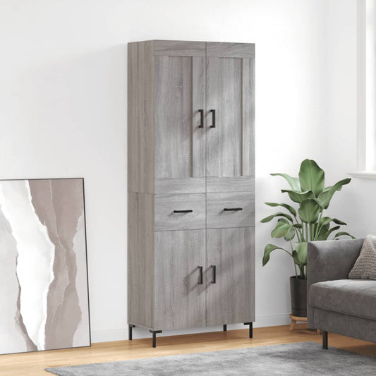 Credenza Grigio Sonoma 69,5x34x180 cm in Legno Multistrato - homemem39