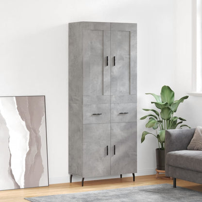Credenza Grigio Cemento 69,5x34x180 cm in Legno Multistrato - homemem39
