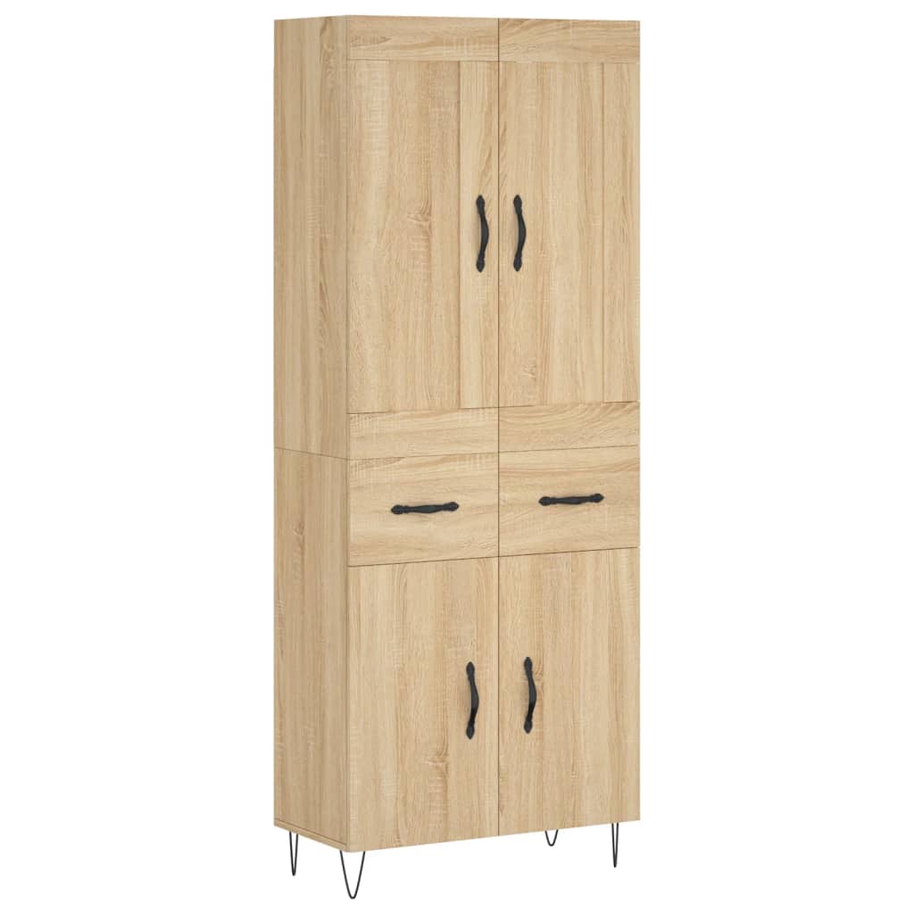 Credenza Rovere Sonoma 69,5x34x180 cm in Legno Multistrato