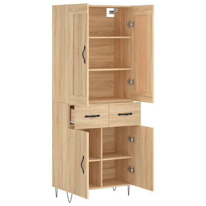 Credenza Rovere Sonoma 69,5x34x180 cm in Legno Multistrato