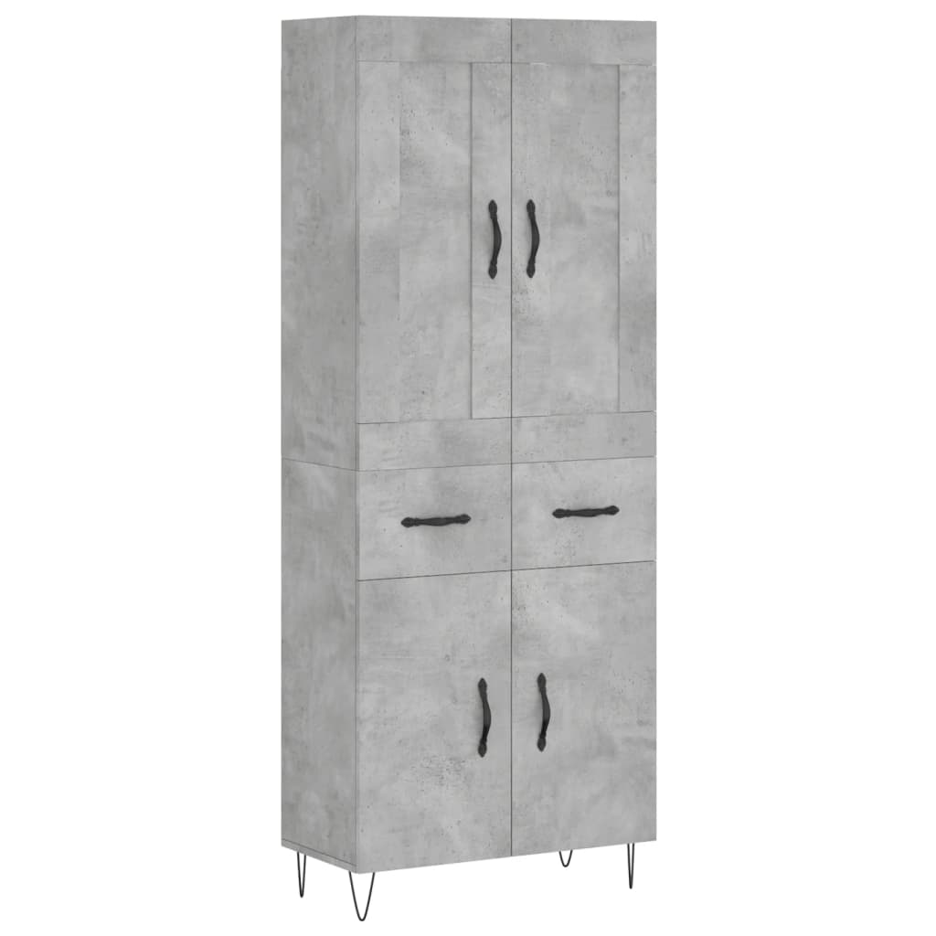 Credenza Grigio Cemento 69,5x34x180 cm in Legno Multistrato - homemem39