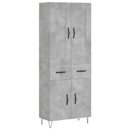 Credenza Grigio Cemento 69,5x34x180 cm in Legno Multistrato - homemem39