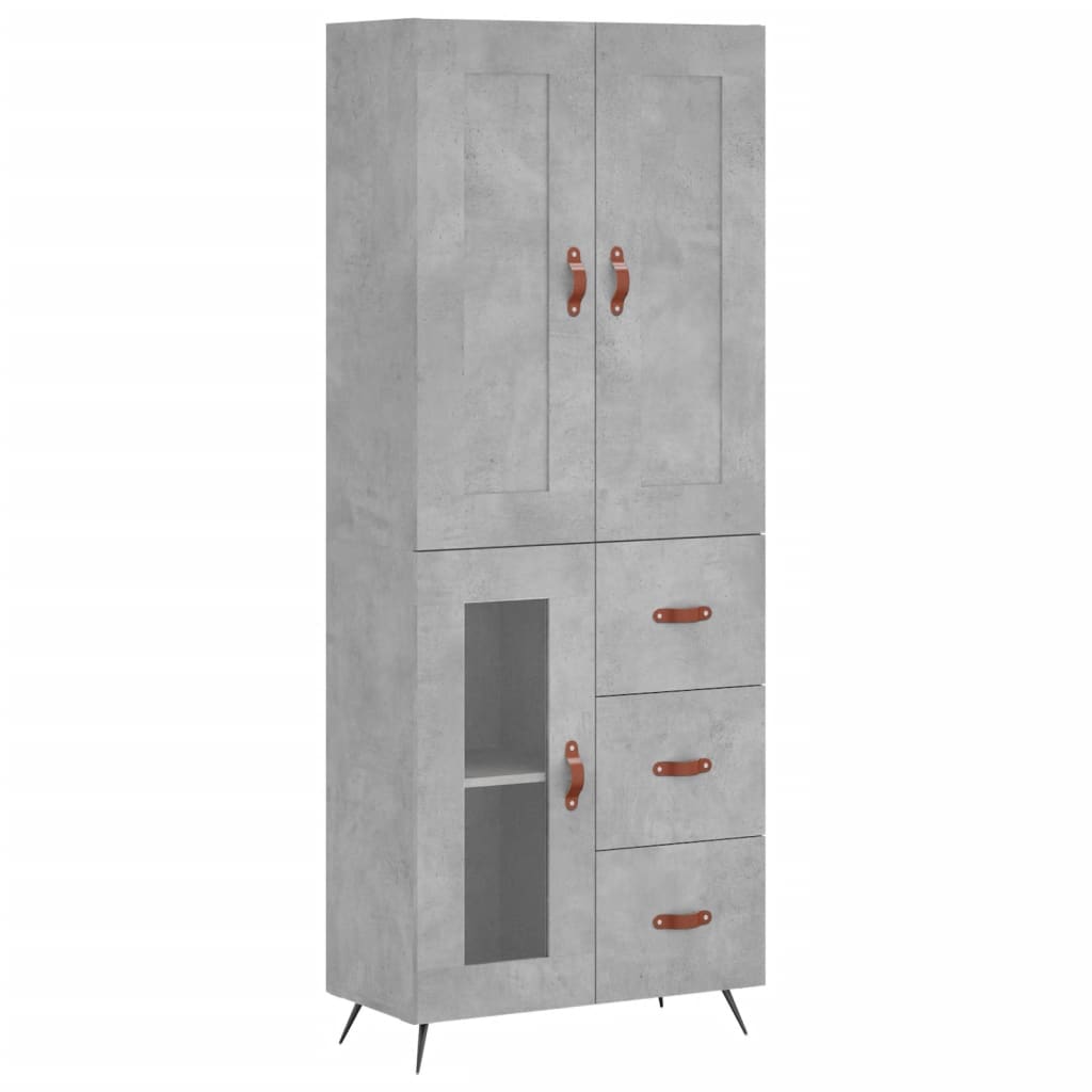 Credenza Grigio Cemento 69,5x34x180 cm in Legno Multistrato - homemem39