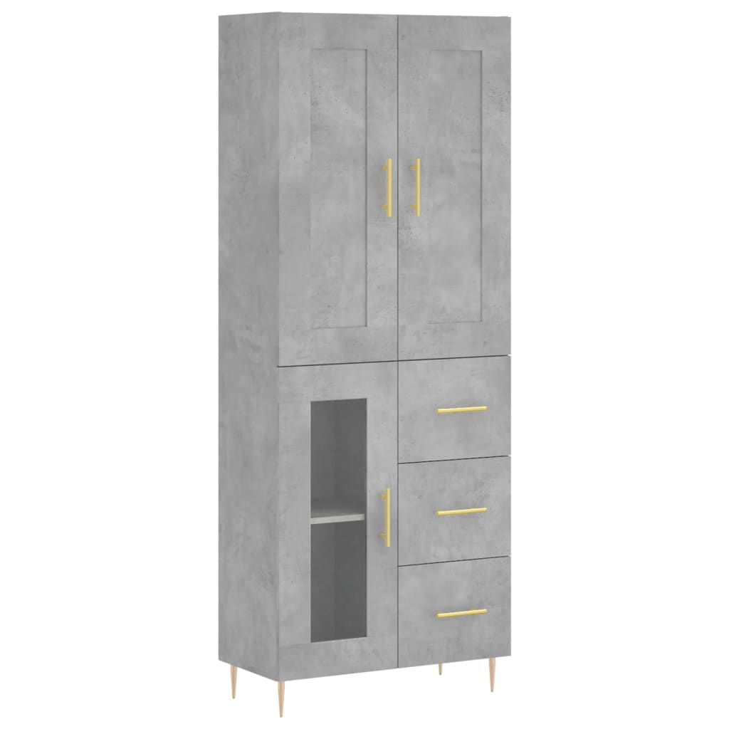 Credenza Grigio Cemento 69,5x34x180 cm in Legno Multistrato - homemem39