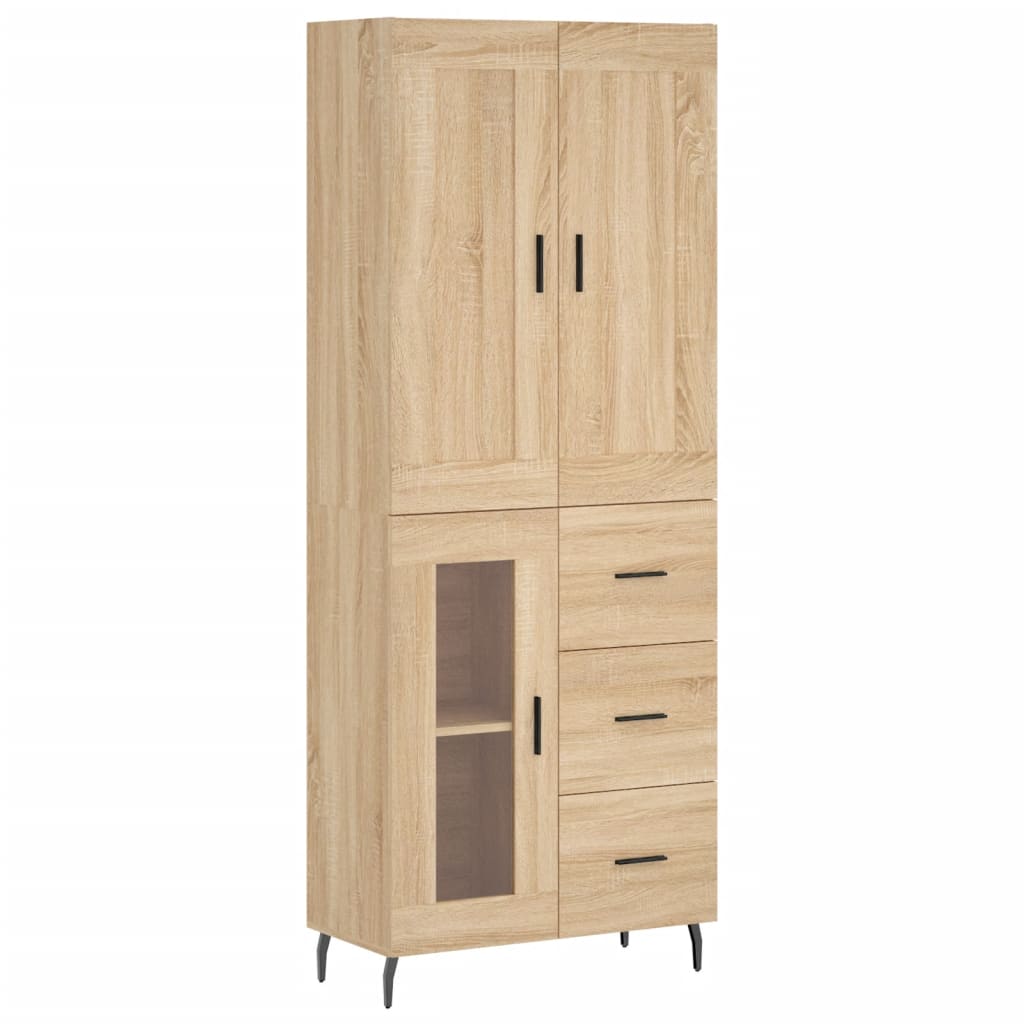 Credenza Rovere Sonoma 69,5x34x180 cm in Legno Multistrato