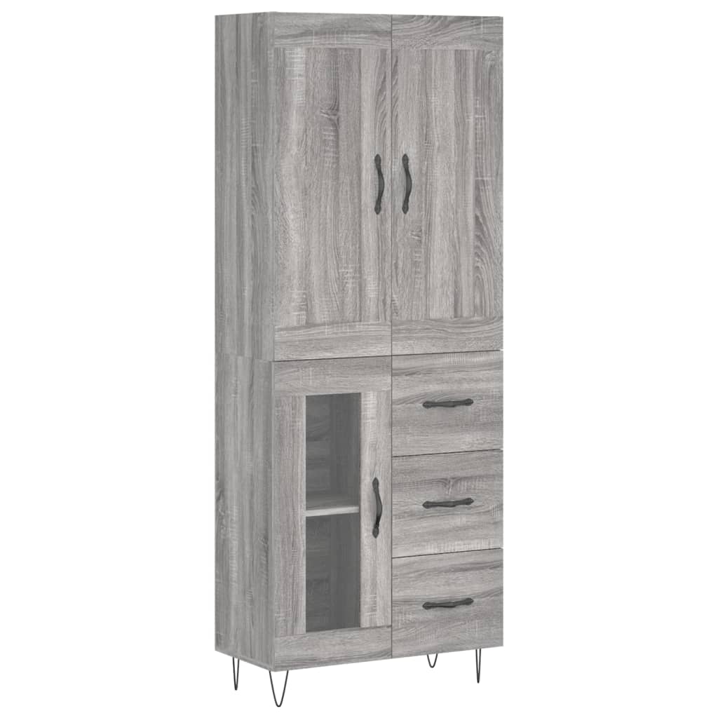 Credenza Grigio Sonoma 69,5x34x180 cm in Legno Multistrato - homemem39