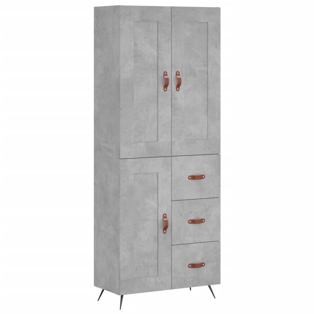 Credenza Grigio Cemento 69,5x34x180 cm in Legno Multistrato - homemem39