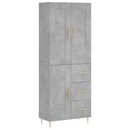Credenza Grigio Cemento 69,5x34x180 cm in Legno Multistrato - homemem39