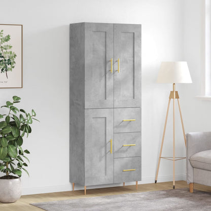 Credenza Grigio Cemento 69,5x34x180 cm in Legno Multistrato - homemem39