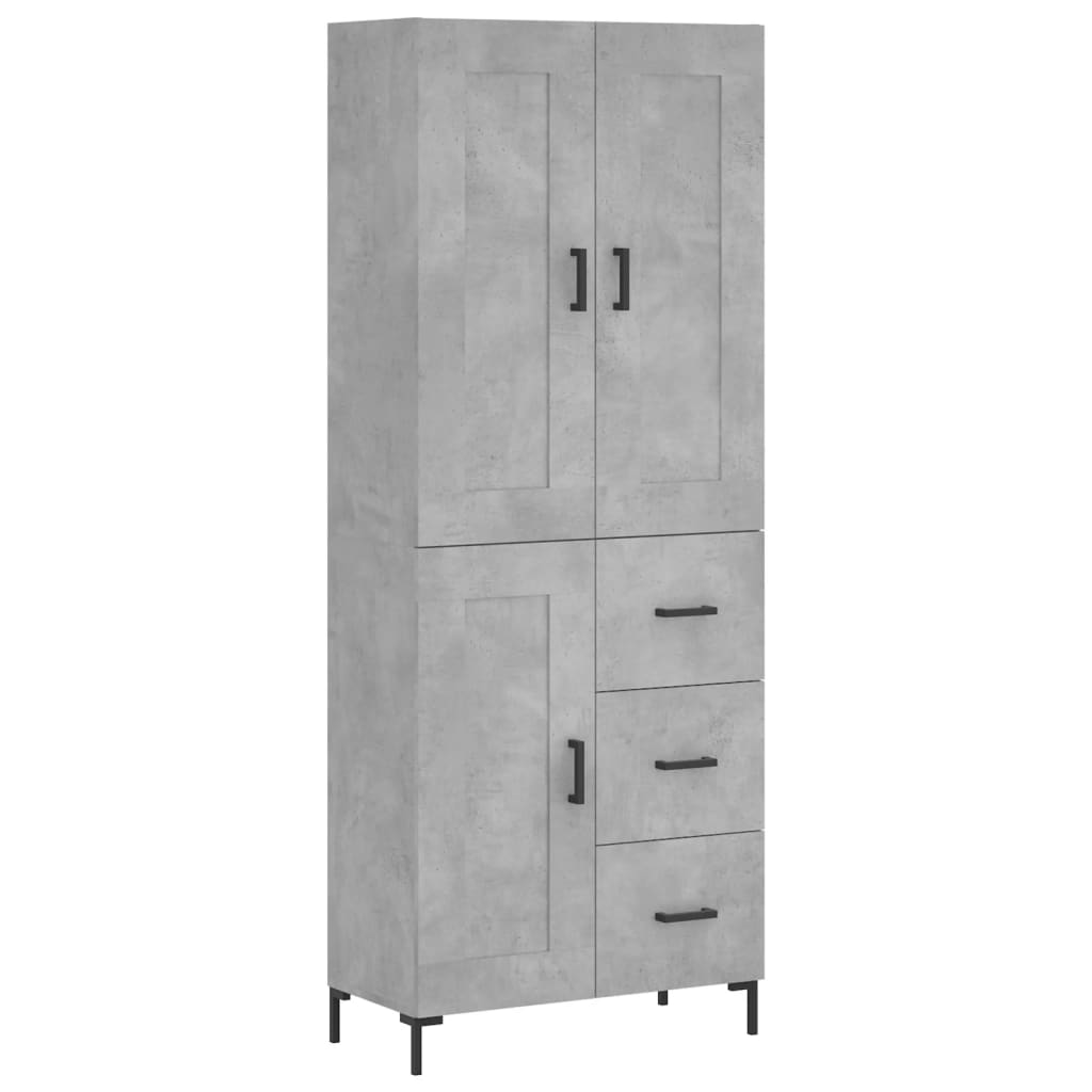Credenza Grigio Cemento 69,5x34x180 cm in Legno Multistrato - homemem39