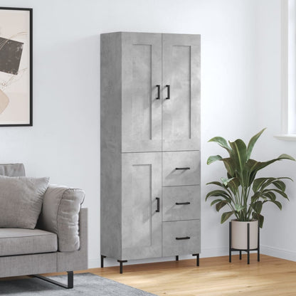 Credenza Grigio Cemento 69,5x34x180 cm in Legno Multistrato - homemem39