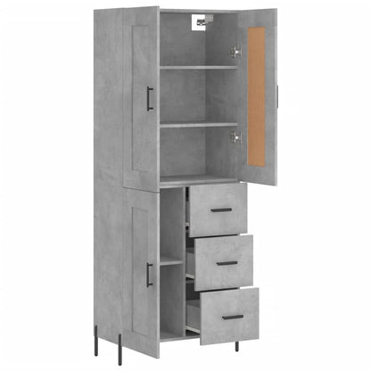 Credenza Grigio Cemento 69,5x34x180 cm in Legno Multistrato