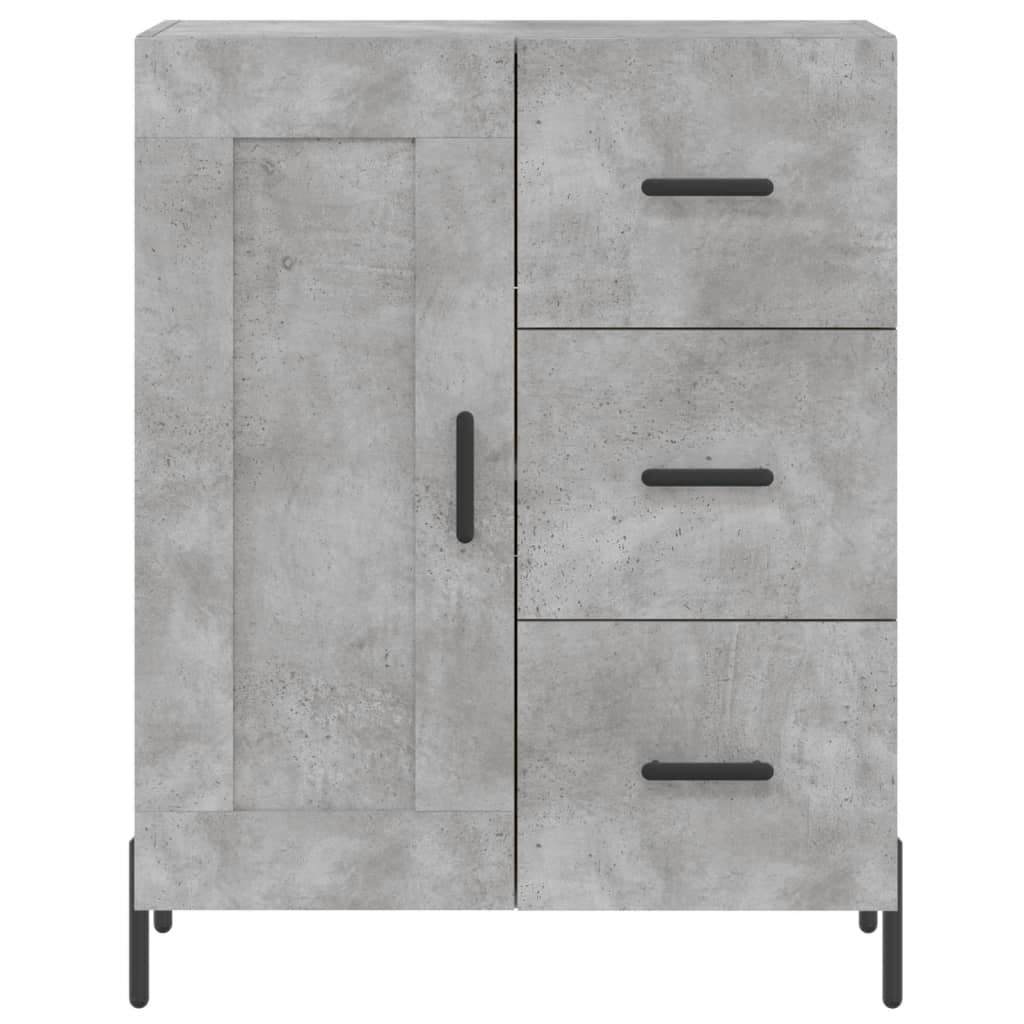 Credenza Grigio Cemento 69,5x34x180 cm in Legno Multistrato