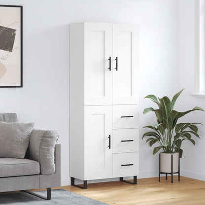 White Sideboard 69.5x34x180 cm in Multilayer Wood