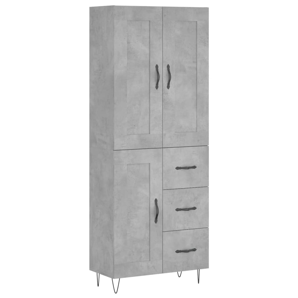 Credenza Grigio Cemento 69,5x34x180 cm in Legno Multistrato - homemem39