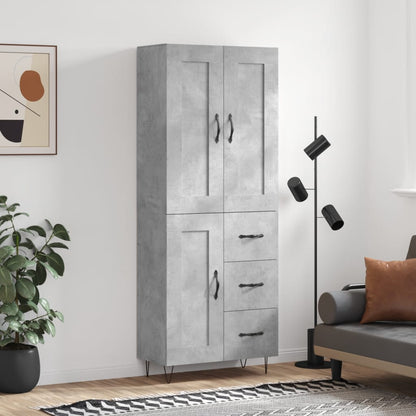 Credenza Grigio Cemento 69,5x34x180 cm in Legno Multistrato - homemem39
