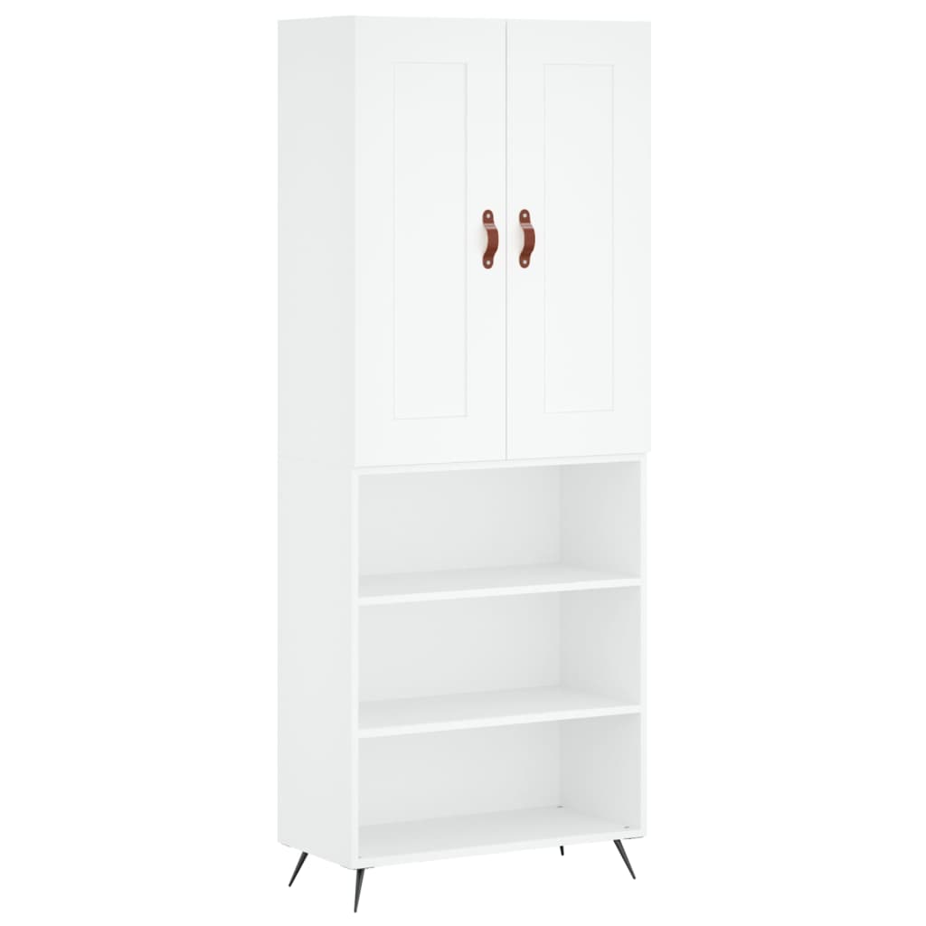 Credenza Bianca 69,5x34x180 cm in Legno Multistrato - homemem39