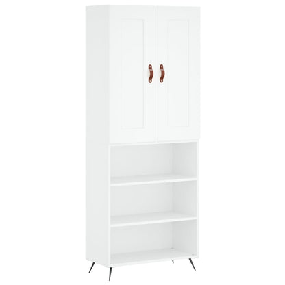 Credenza Bianca 69,5x34x180 cm in Legno Multistrato - homemem39
