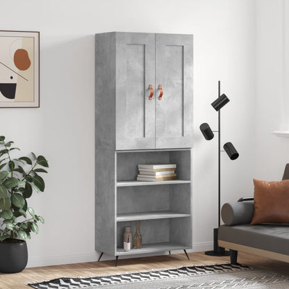 Credenza Grigio Cemento 69,5x34x180 cm in Legno Multistrato - homemem39