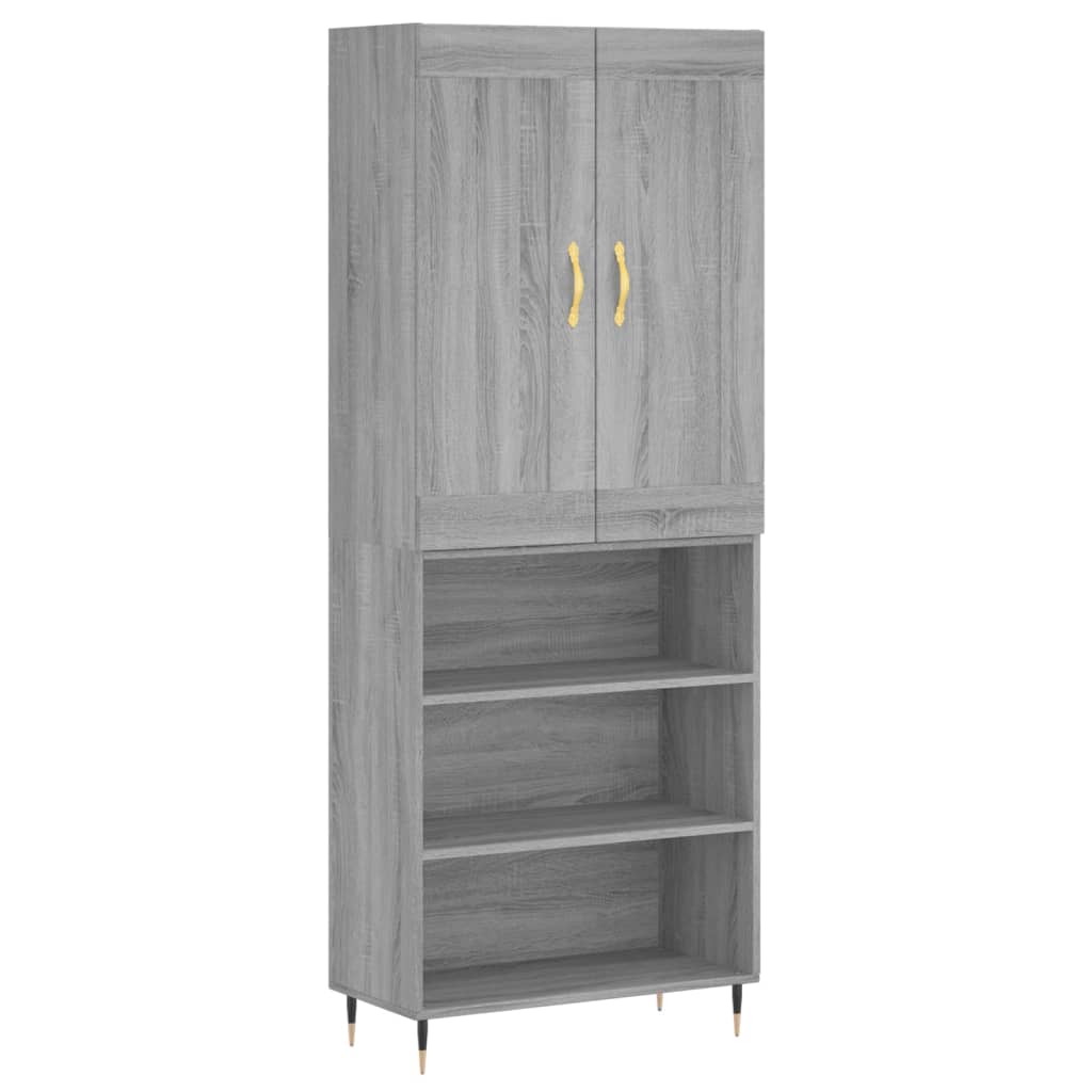 Credenza Grigio Sonoma 69,5x34x180 cm in Legno Multistrato - homemem39