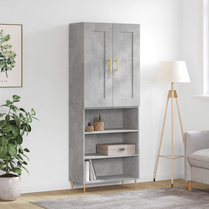 Credenza Grigio Cemento 69,5x34x180 cm in Legno Multistrato - homemem39