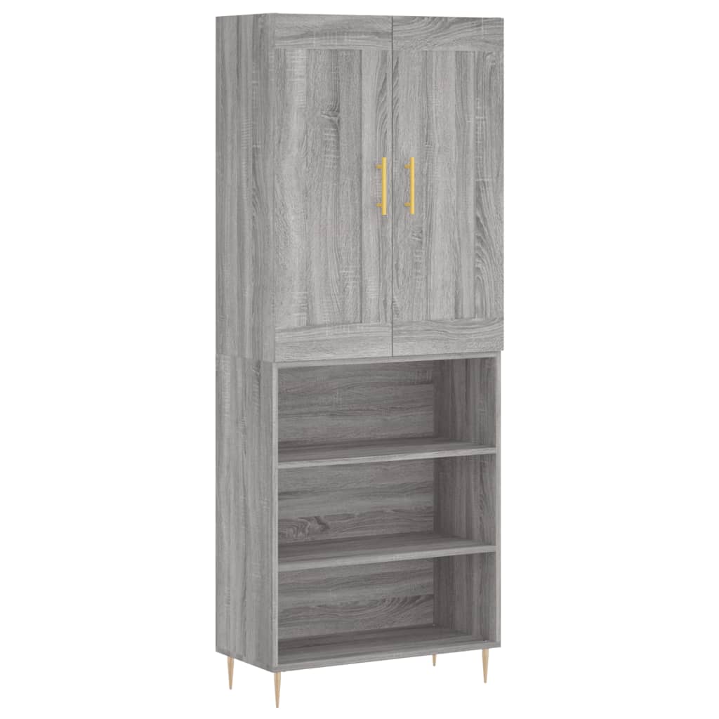 Credenza Grigio Sonoma 69,5x34x180 cm in Legno Multistrato | homemem39