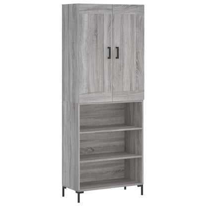 Credenza Grigio Sonoma 69,5x34x180 cm in Legno Multistrato - homemem39