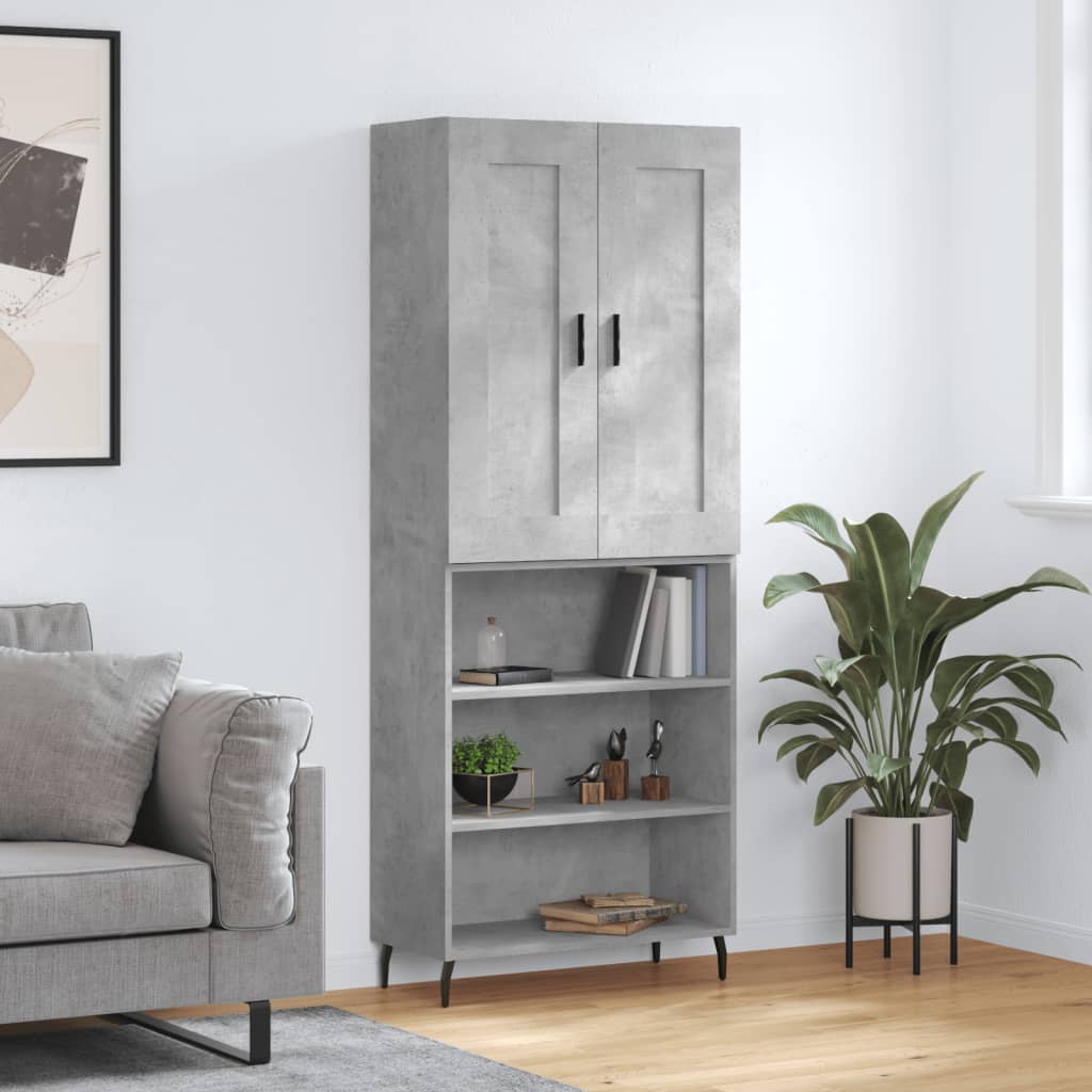 Credenza Grigio Cemento 69,5x34x180 cm in Legno Multistrato - homemem39