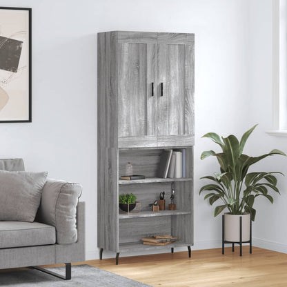 Credenza Grigio Sonoma 69,5x34x180 cm in Legno Multistrato - homemem39