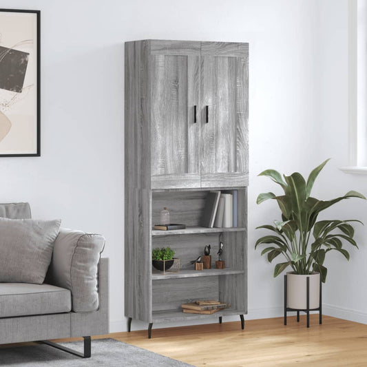 Credenza Grigio Sonoma 69,5x34x180 cm in Legno Multistrato - homemem39