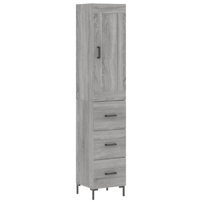 Credenza Grigio Sonoma 34,5x34x180 cm in Legno Multistrato - homemem39