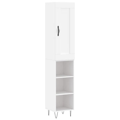 White Sideboard 34.5x34x180 cm in Multilayer Wood