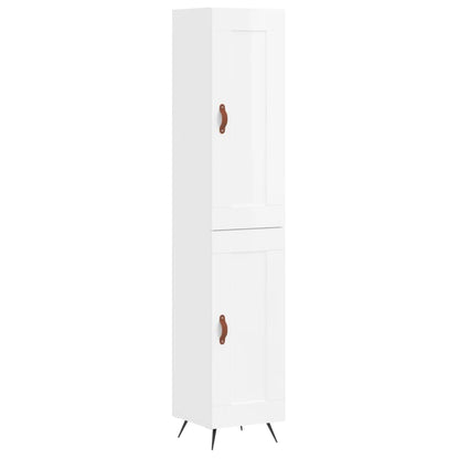 Credenza 34,5x34x180 cm in Legno Multistrato Bianco Lucido - homemem39