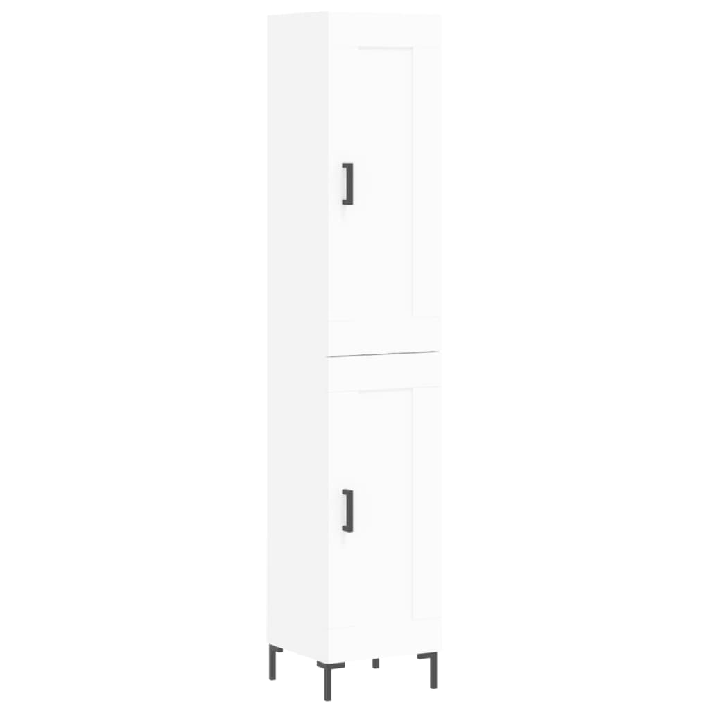 Credenza Bianca 34,5x34x180 cm in Legno Multistrato - homemem39