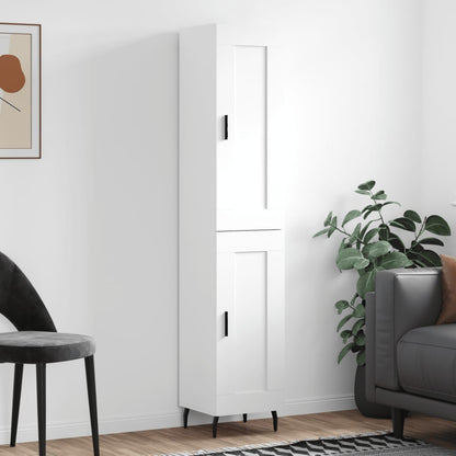 Credenza Bianca 34,5x34x180 cm in Legno Multistrato - homemem39