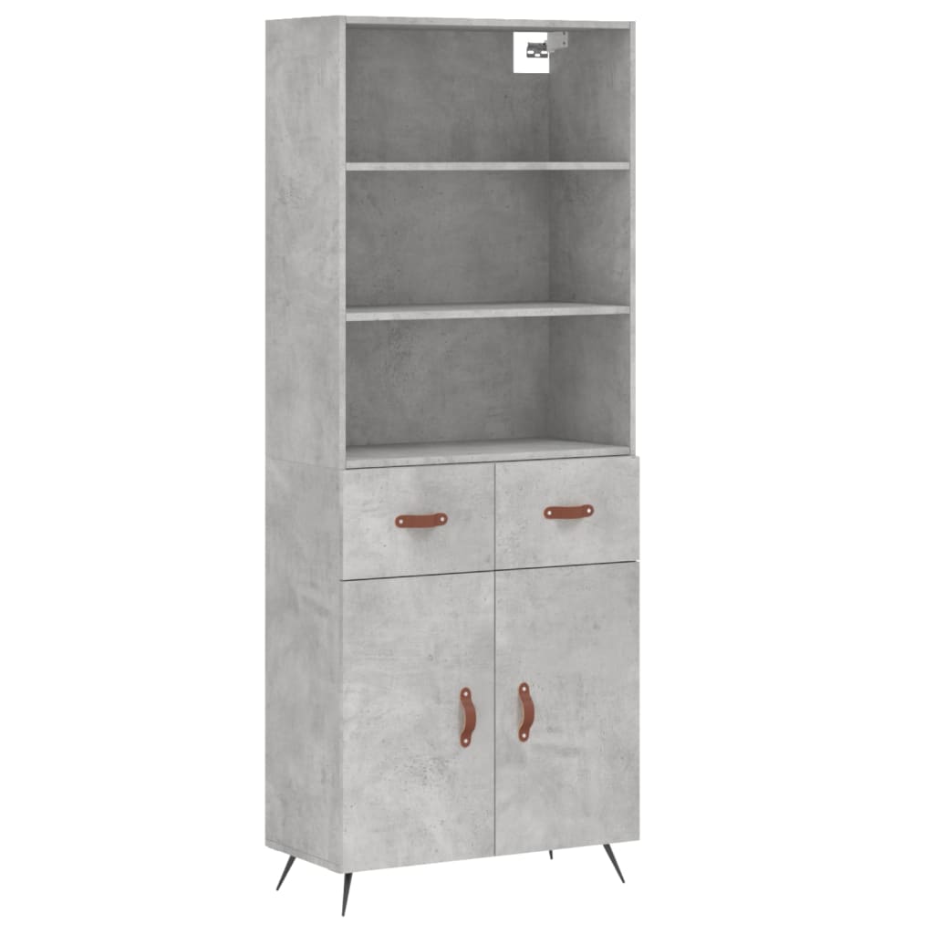 Credenza Grigio Cemento 69,5x34x180 cm in Legno Multistrato - homemem39