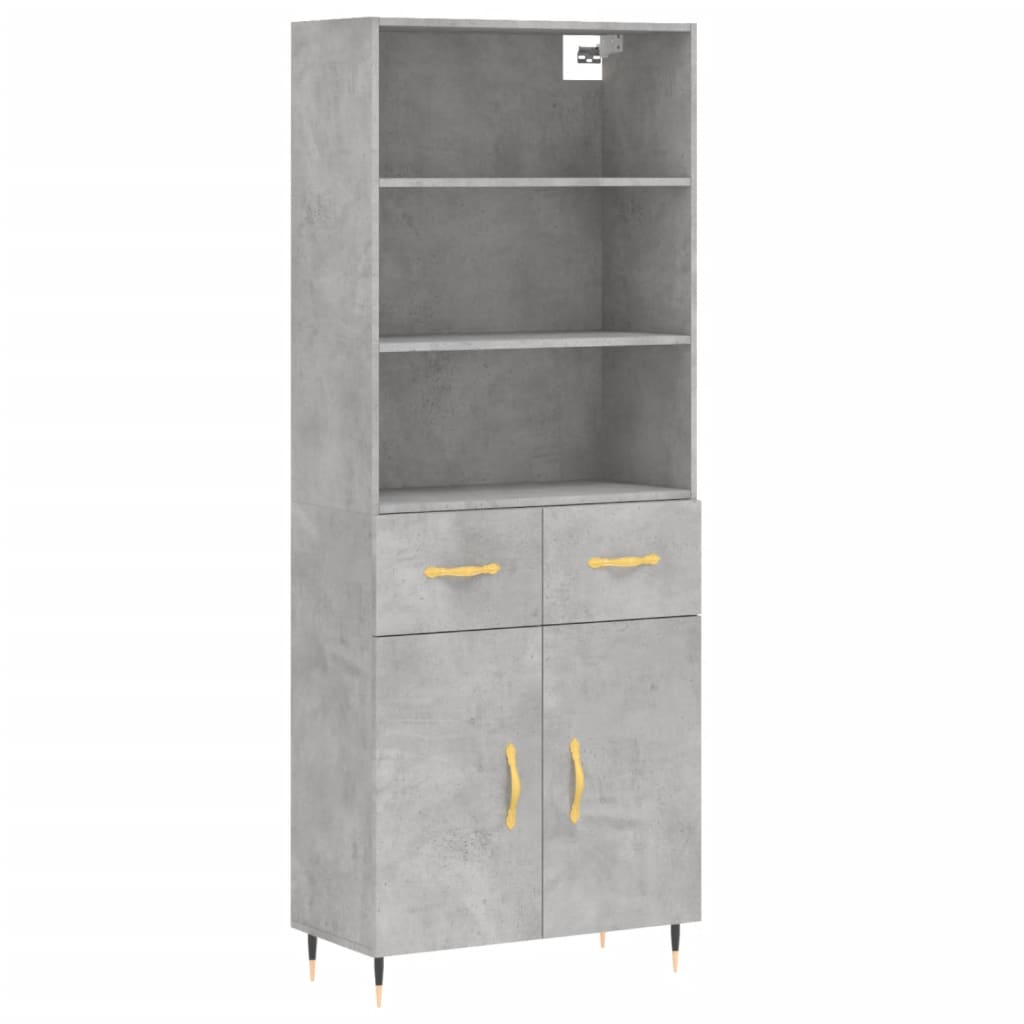 Credenza Grigio Cemento 69,5x34x180 cm in Legno Multistrato - homemem39