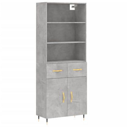 Credenza Grigio Cemento 69,5x34x180 cm in Legno Multistrato - homemem39