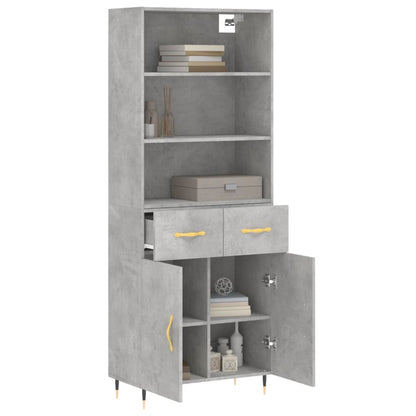 Credenza Grigio Cemento 69,5x34x180 cm in Legno Multistrato - homemem39