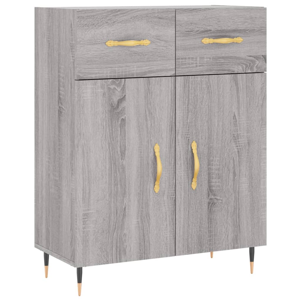 Credenza Grigio Sonoma 69,5x34x180 cm in Legno Multistrato