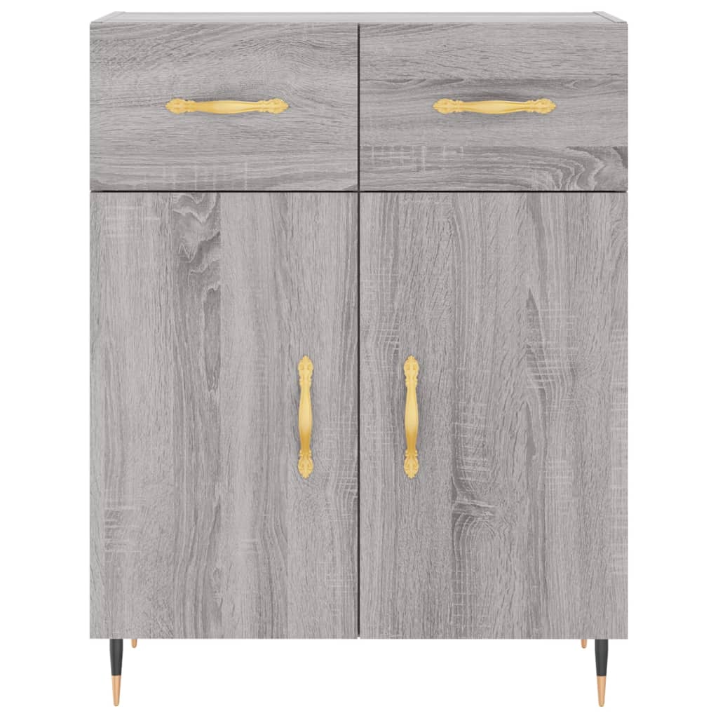 Credenza Grigio Sonoma 69,5x34x180 cm in Legno Multistrato