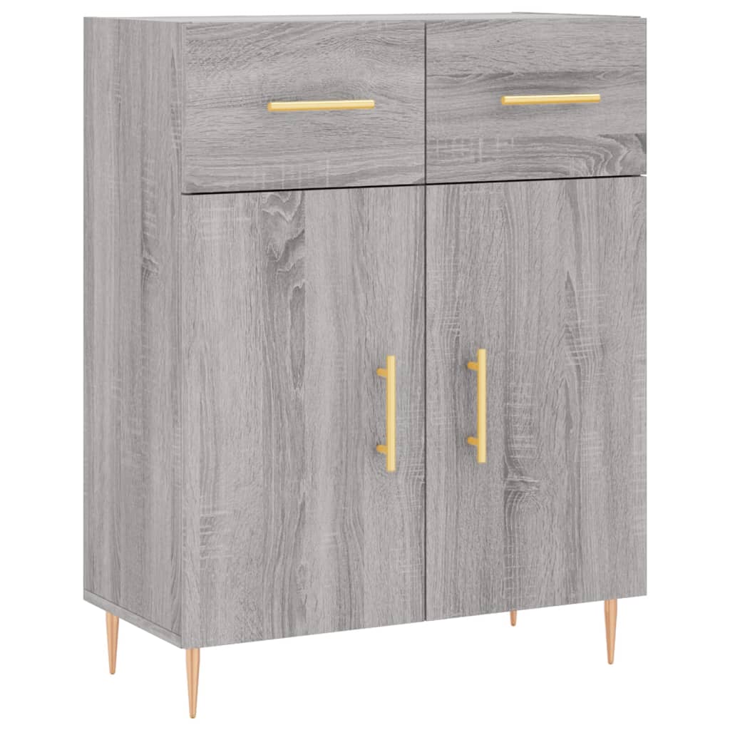 Credenza Grigio Sonoma 69,5x34x180 cm in Legno Multistrato