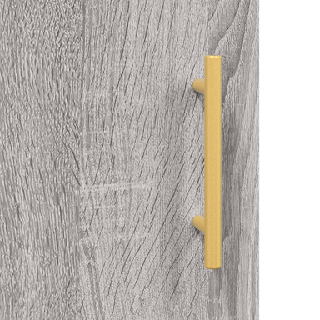 Credenza Grigio Sonoma 69,5x34x180 cm in Legno Multistrato