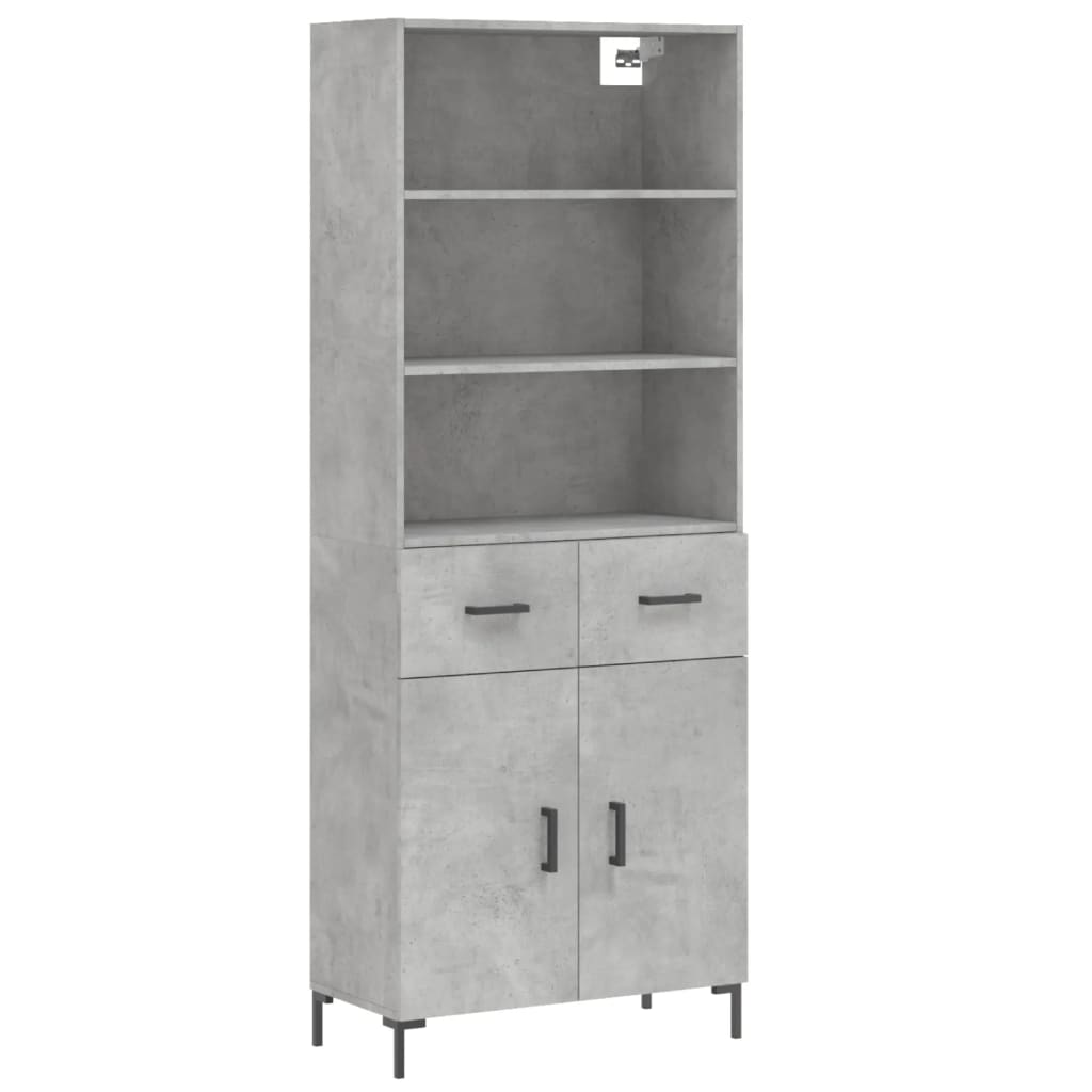 Credenza Grigio Cemento 69,5x34x180 cm in Legno Multistrato - homemem39